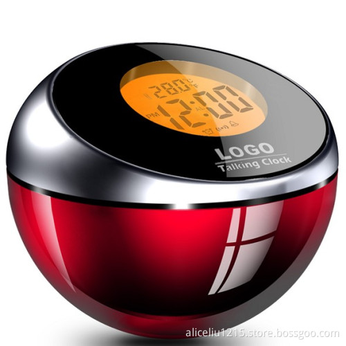 Colorful LED touching talking alarm clock.color change LED talking clock
